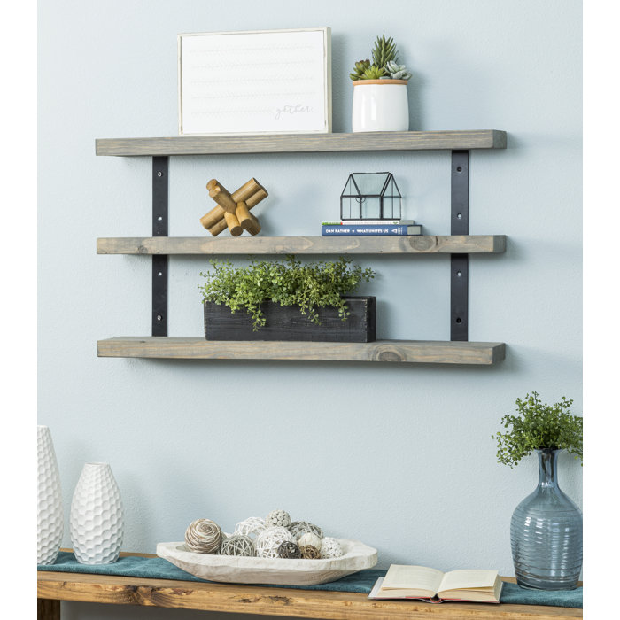 Birch Lane Serene 3 Piece Pine Solid Wood Tiered Shelf & Reviews